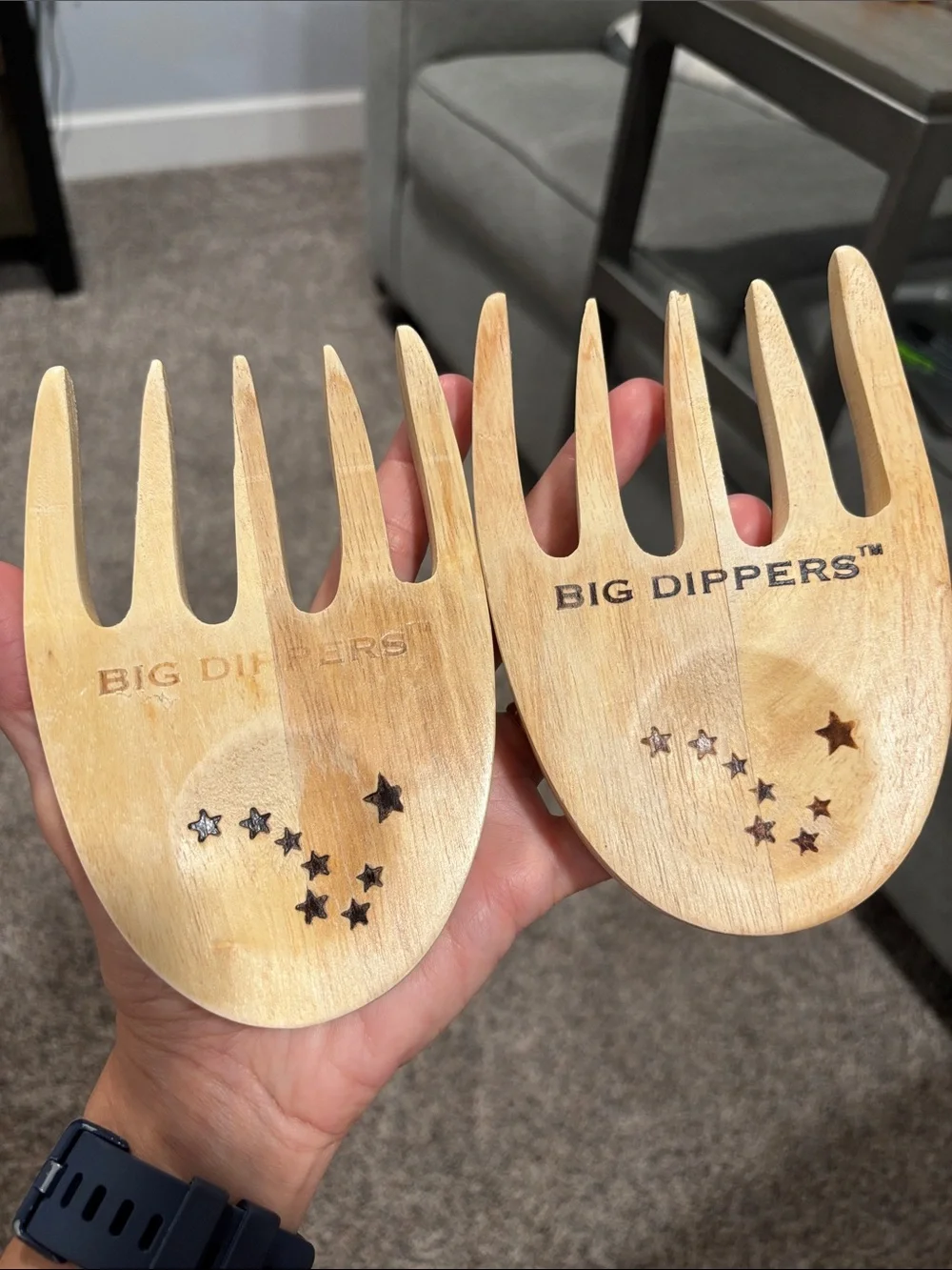 Wooden Salad Bowl with 2 Servers